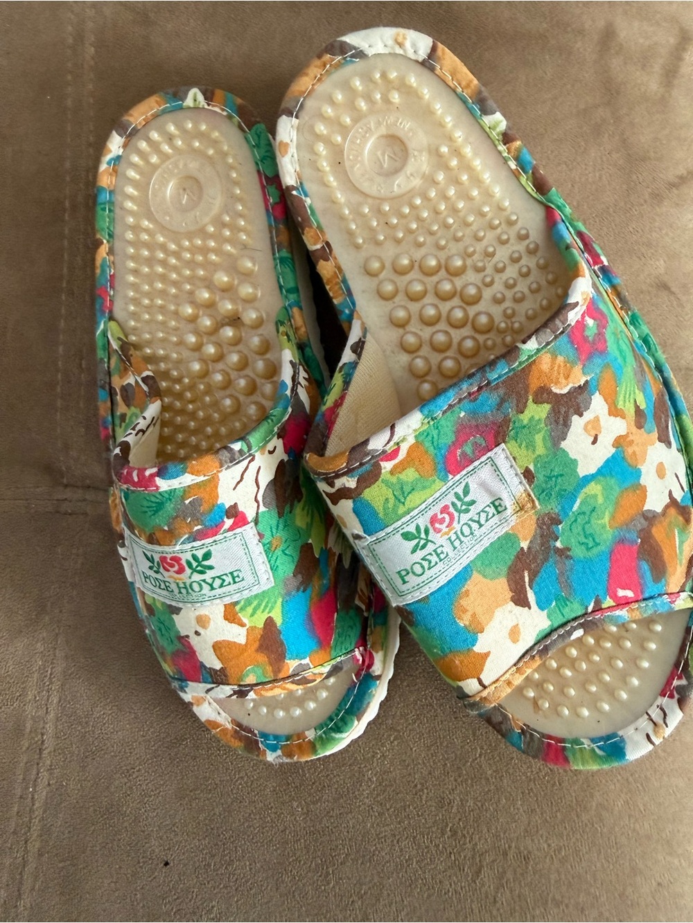 Floral Multicolor Massage Slide Sandals